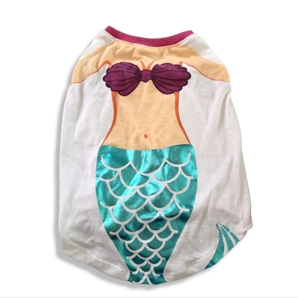Mermaid Dog Shirt Top Paw Dog Tee